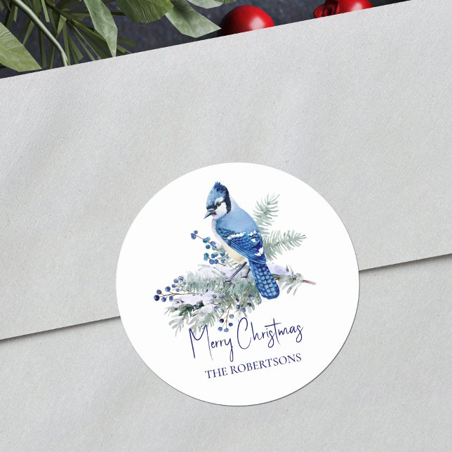 Pegatina Redonda Navidades de color azul Jay Winter Holiday (Subido por el creador)