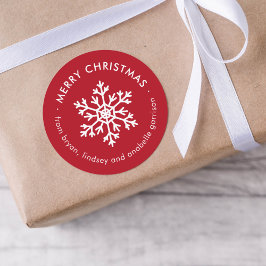 Pegatina Redonda Navidades de copo de nieve dan etiquetas a Pegatin