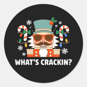 Pegatina Redonda Navidades de Crackin Nochebuena graciosa