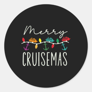 Pegatina Redonda Navidades de crucero navideño navidad pijamas holi