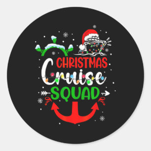 Pegatina Redonda Navidades de crucero para familias crucero crucero