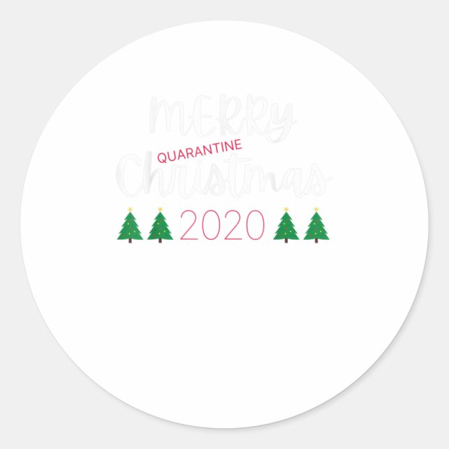 Pegatina Redonda Navidades de Cuarentena Merry 2020 Pajamas (Anverso)