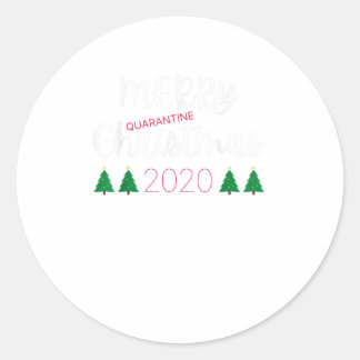 Pegatina Redonda Navidades de Cuarentena Merry 2020 Pajamas
