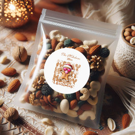 Pegatina Redonda Navidades de Cute Gingerbread
