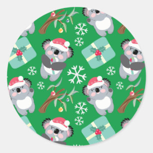 Pegatina Redonda Navidades de Cute Koala