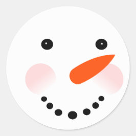 Pegatina Redonda Navidades de Cute Snowman