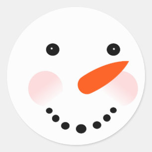 Pegatina Redonda Navidades de Cute Snowman