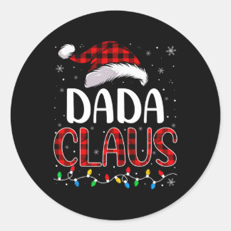 Pegatina Redonda Navidades de Dadá Claus iluminan Navidad familiar
