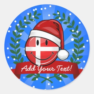 Pegatina Redonda Navidades de Dinamarca  