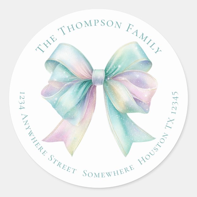 Pegatina Redonda Navidades de dirección de devolución de coqueta ir (Anverso)