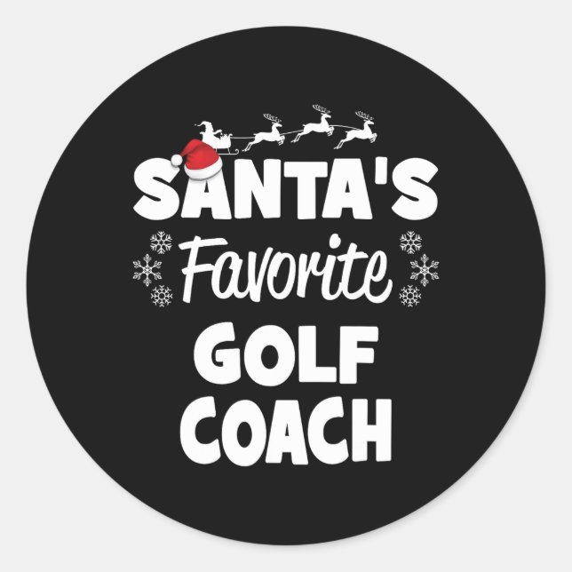 Pegatina Redonda Navidades de diversión favoritos del entrenador de (Anverso)