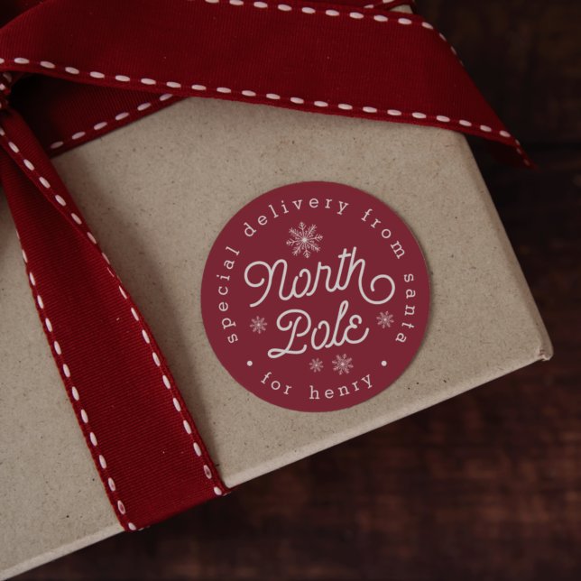 Pegatina Redonda Navidades de entrega especial del Polo Norte (Subido por el creador)