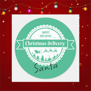 Pegatina Redonda Navidades de entrega especial mínimos simples
