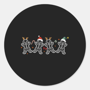 Pegatina Redonda Navidades de esqueleto de Gingerbread Radiology Sh