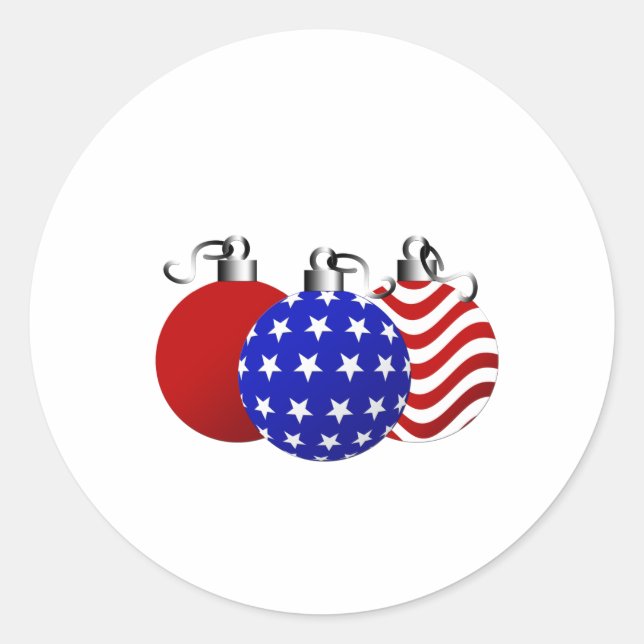 Pegatina Redonda Navidades de Estados Unidos (Anverso)