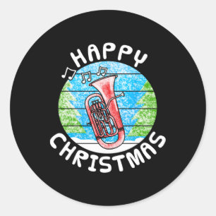 Pegatina Redonda Navidades de Euphonium Br profesor de música