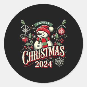 Pegatina Redonda Navidades de familia 2024 Navidades de conciliació
