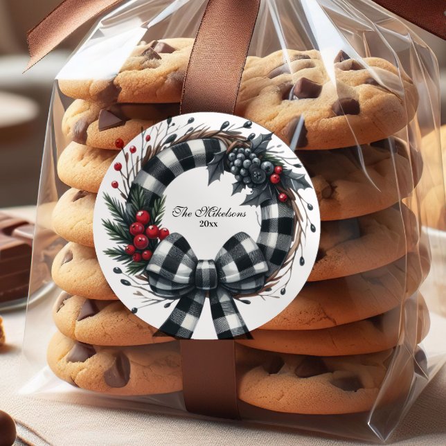 Pegatina Redonda Navidades de familias blancas y negras con relleno (Subido por el creador)