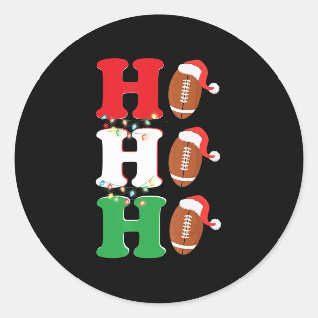 Pegatina Redonda Navidades de Fun Ho Ho Ho Santa Hat (Anverso)