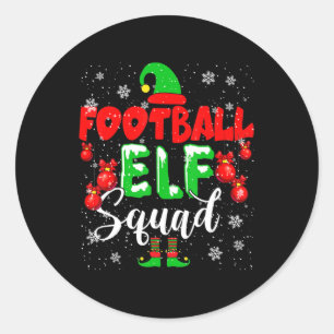 Pegatina Redonda Navidades de fútbol ELF Squad Fun