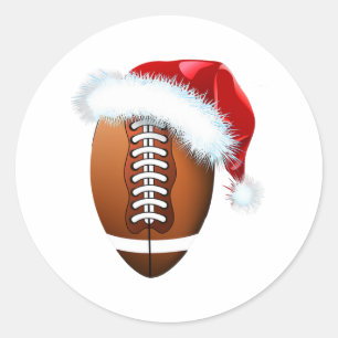 Pegatina Redonda navidades de fútbol santa hat navidades deportivas
