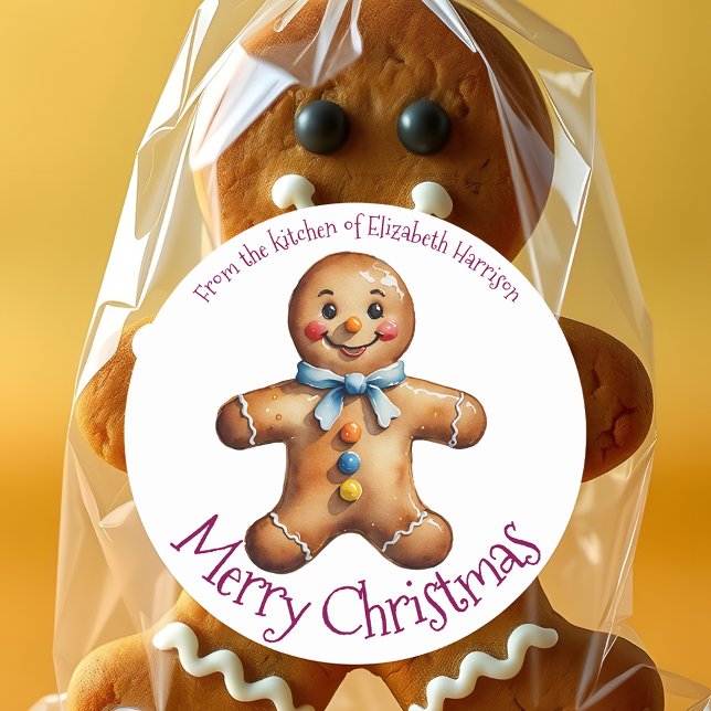 Pegatina Redonda Navidades de galletas de pan de jengibre (Subido por el creador)