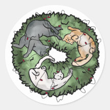 Navidades de gato color agua rojo y verde