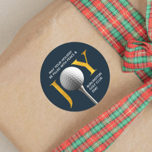 Pegatina Redonda Navidades de Golf Joy & Peace
