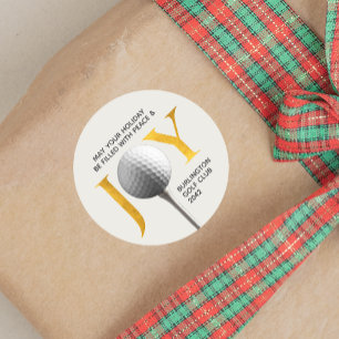 Pegatina Redonda Navidades de Golf Joy & Peace