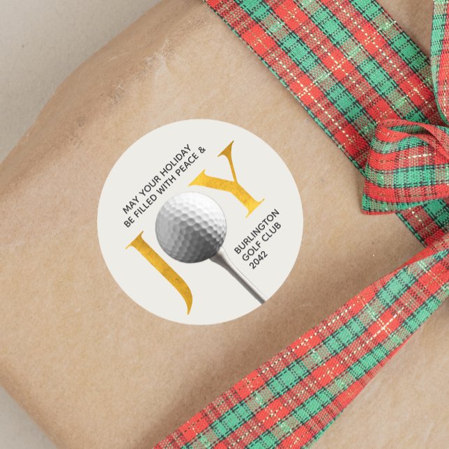 Pegatina Redonda Navidades de Golf Joy & Peace (Subido por el creador)