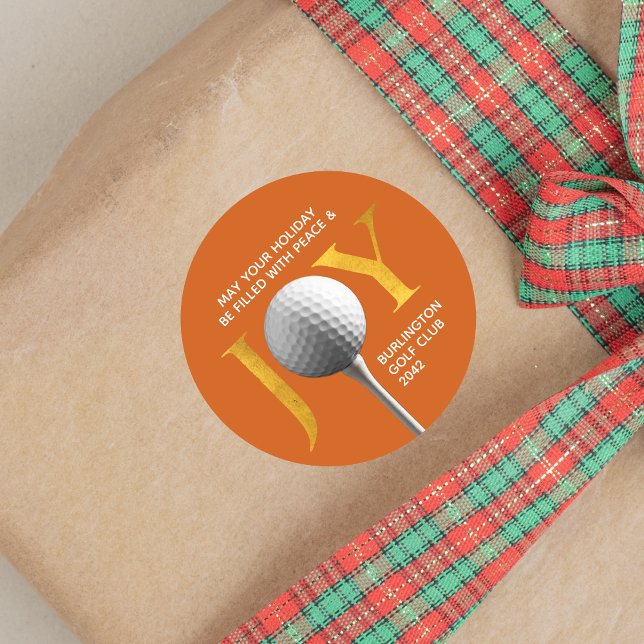 Pegatina Redonda Navidades de Golf Joy & Peace (Subido por el creador)