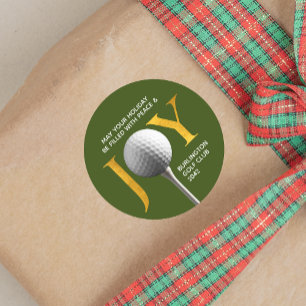 Pegatina Redonda Navidades de Golf Joy & Peace
