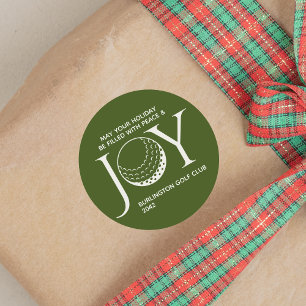 Pegatina Redonda Navidades de Golf Joy & Peace