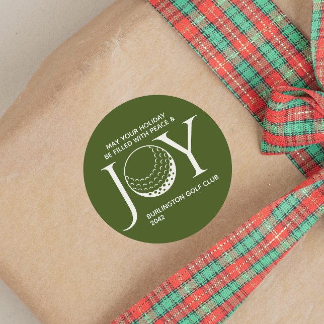 Pegatina Redonda Navidades de Golf Joy & Peace (Subido por el creador)