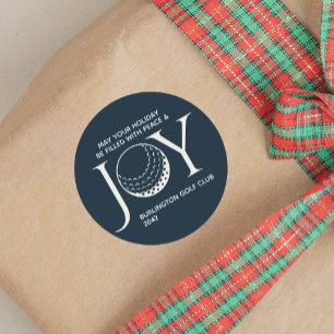 Pegatina Redonda Navidades de Golf Joy & Peace