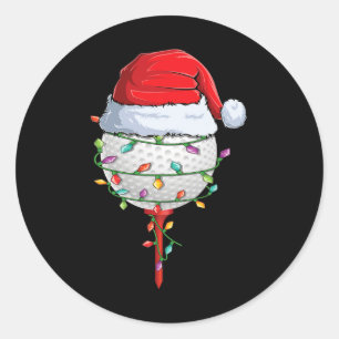 Pegatina Redonda Navidades de golf Pajama Fun Holiday Golf Ball San