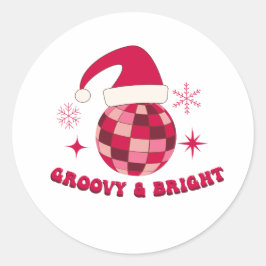 Pegatina Redonda Navidades de Groovy y Bright Disco