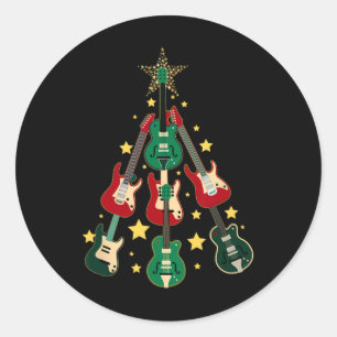 Pegatina Redonda Navidades de Guitarra navideña de Guay Guitar Aman