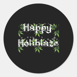 Pegatina Redonda Navidades de Happy Holiblaze