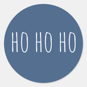 Pegatina Redonda Navidades de Ho Ho Ho Ho Ho Ho. Blue Cute Winter H
