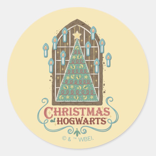 Pegatina Redonda Navidades de HOGWARTS™ Cookie Graphic (Anverso)