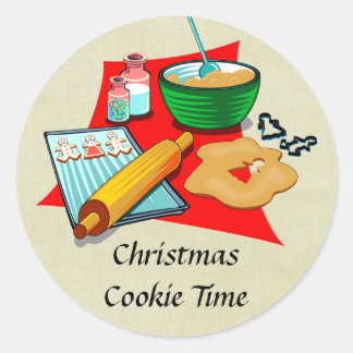 Pegatina Redonda Navidades de Holiday Baking Cookies Ingredientes B
