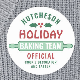 Pegatina Redonda Navidades de Holiday Baking Team Cookie Fiesta Cut