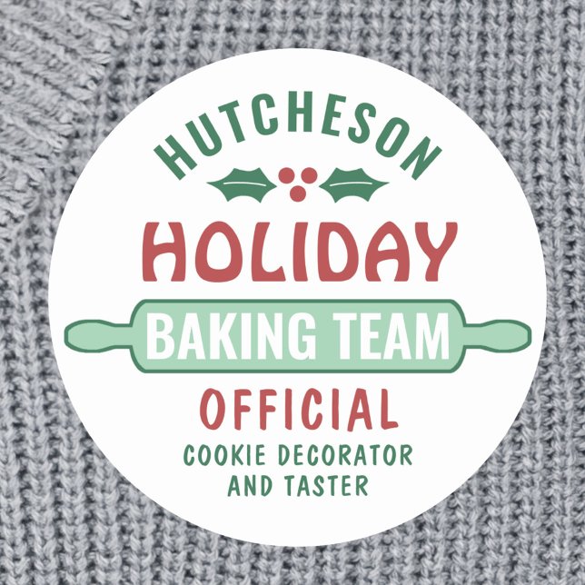 Pegatina Redonda Navidades de Holiday Baking Team Cookie Fiesta Cut (Subido por el creador)