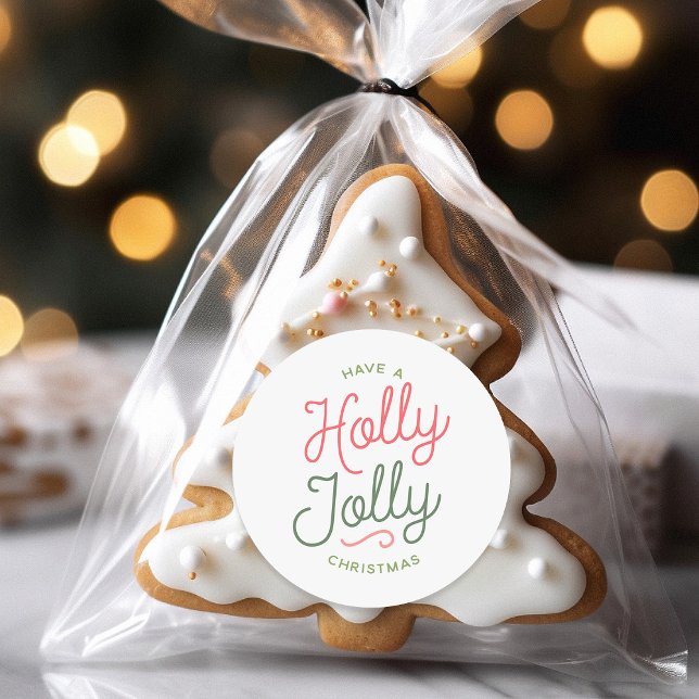 Pegatina Redonda Navidades de Holly Jolly (Subido por el creador)