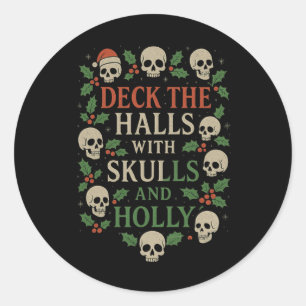 Pegatina Redonda Navidades De Horror Diseñados Para Amantes De Los