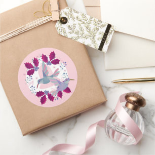 Pegatina Redonda Navidades de Hummingbird