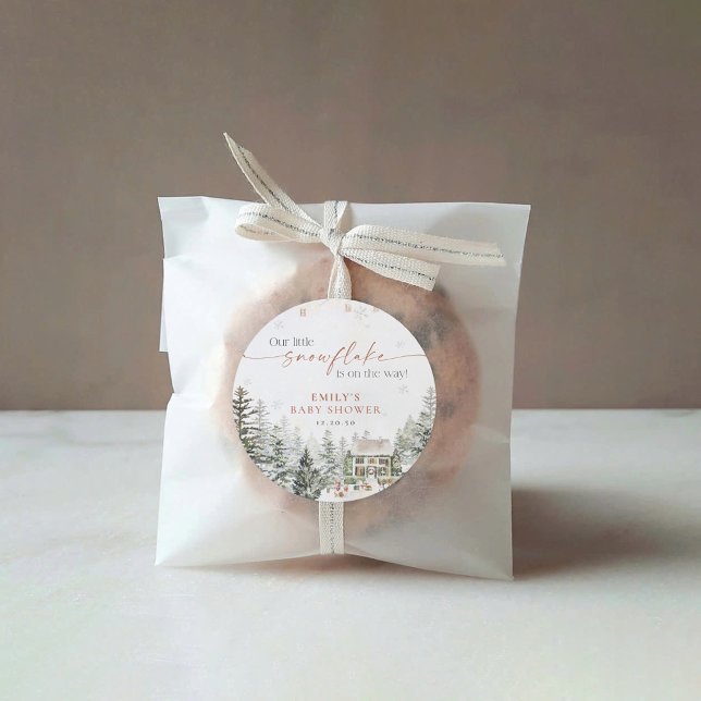 Pegatina Redonda Navidades de invierno Pegatinas de Baby Shower (Subido por el creador)