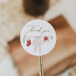 Pegatina Redonda Navidades de invierno Ropa de bebé Baby Shower