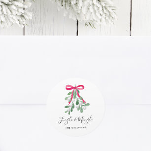 Pegatina Redonda Navidades De Jingle Y Mingles Personalizados